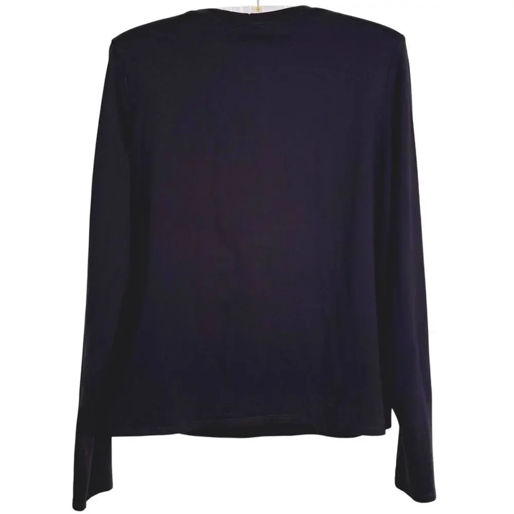 Alo Yoga Finesse Alosoft Long Sleeve Top Large Black Lightweight Yoga Pilates
